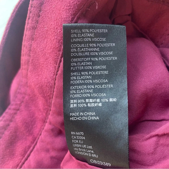 Free People Nightfall Paperbag Faux Suede Pants Wine Red 22364 - Picture 10 of 14